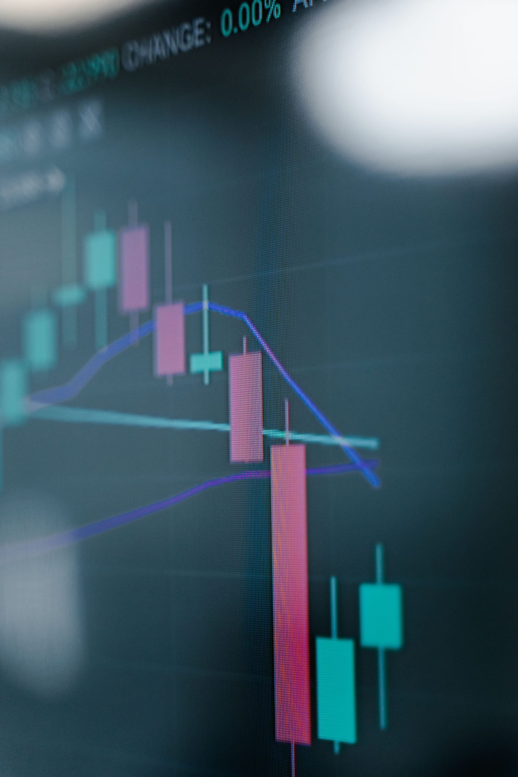 Financial market chart on a screen